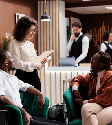 Group of professionals, from different areas, working in the tourism sector