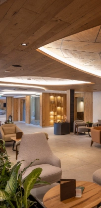 Foyer of an elegant hotel, symbolizing investment success story