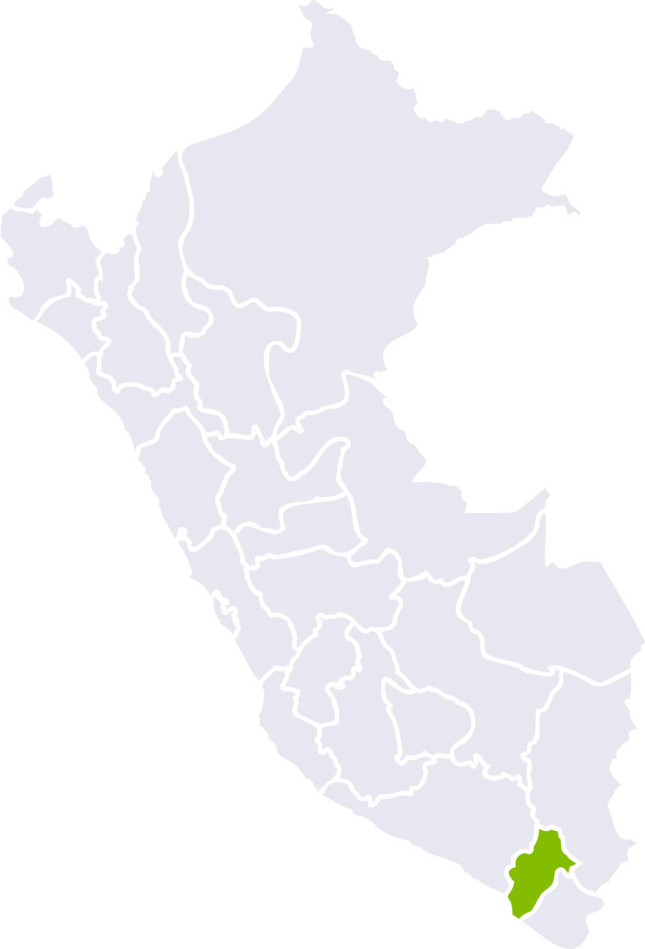 Location on the map of Peru of SED Ilo