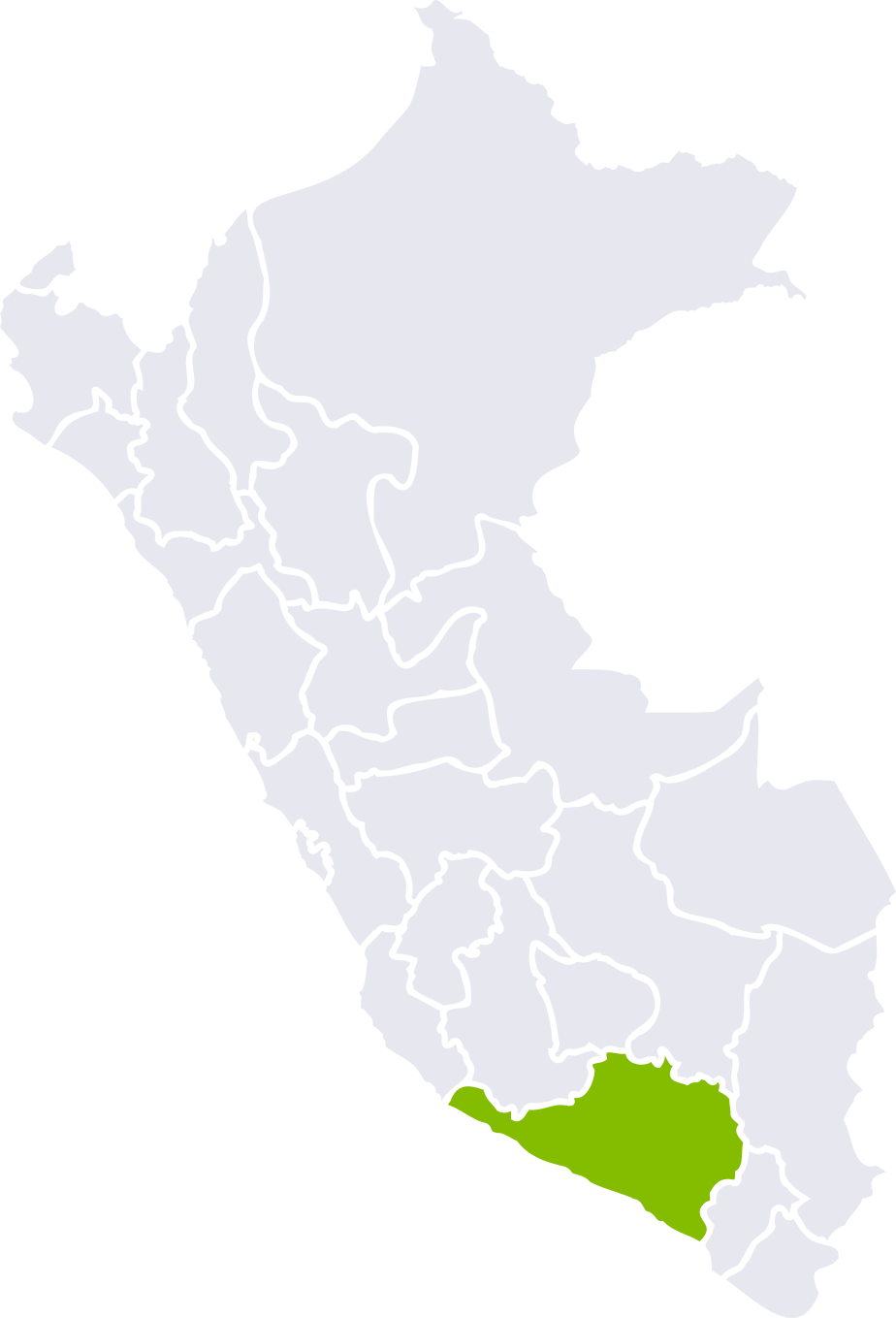 Location on the map of Peru of SED Matarani